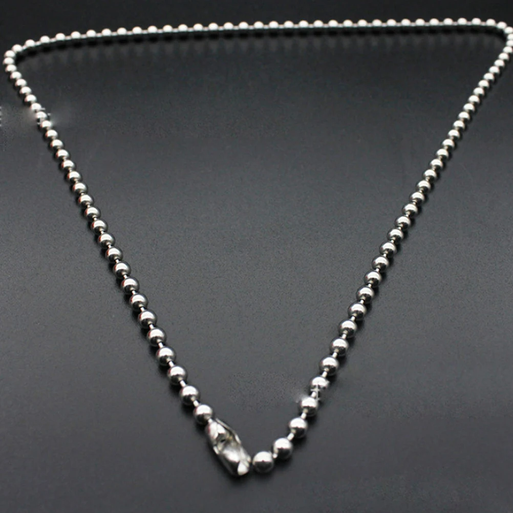 

Stainless Steel Long Ball Chain Durable Anti-Rust High Polished Metal Bead Chain Adjustable Connector Clasp For Dog Tag Pendant