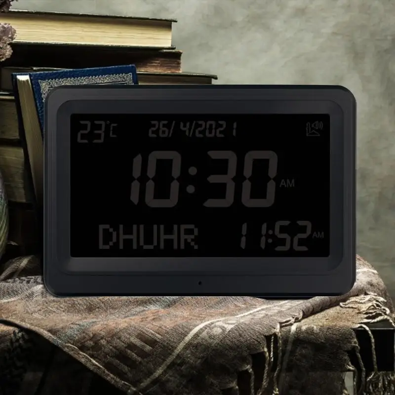

Larger LED Screen Azan Clock 8 Athan Sounds Multi-languages Prayer Alarm Clock 193A