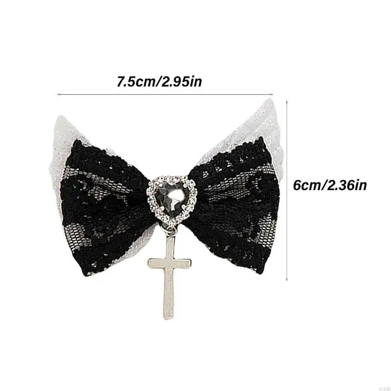 63HE Heart Bowknot Hair Clip Wing Hairpin Sweet Balletcore Bunches Hair Clip