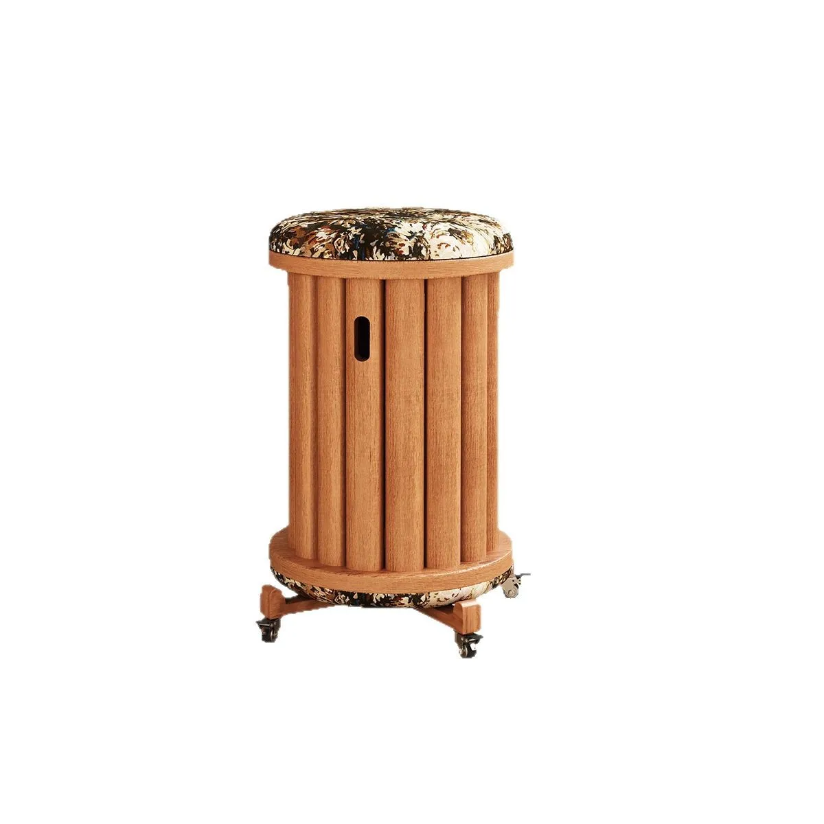 Picture 6: Solid wood stool for household use, stackable round stool, movable stackable stool, living room stool, combination stool