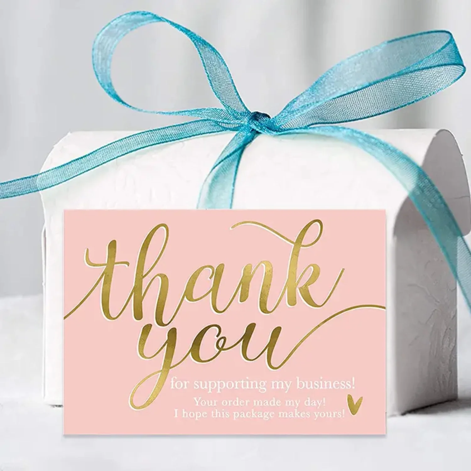 بطاقات شكر أنيقة للشركات الصغيرة - مجموعة من 50 قطعة - متجر جميل على الإنترنت ملاحظة شكرًا لك - هدية تقدير Etsy - T #1