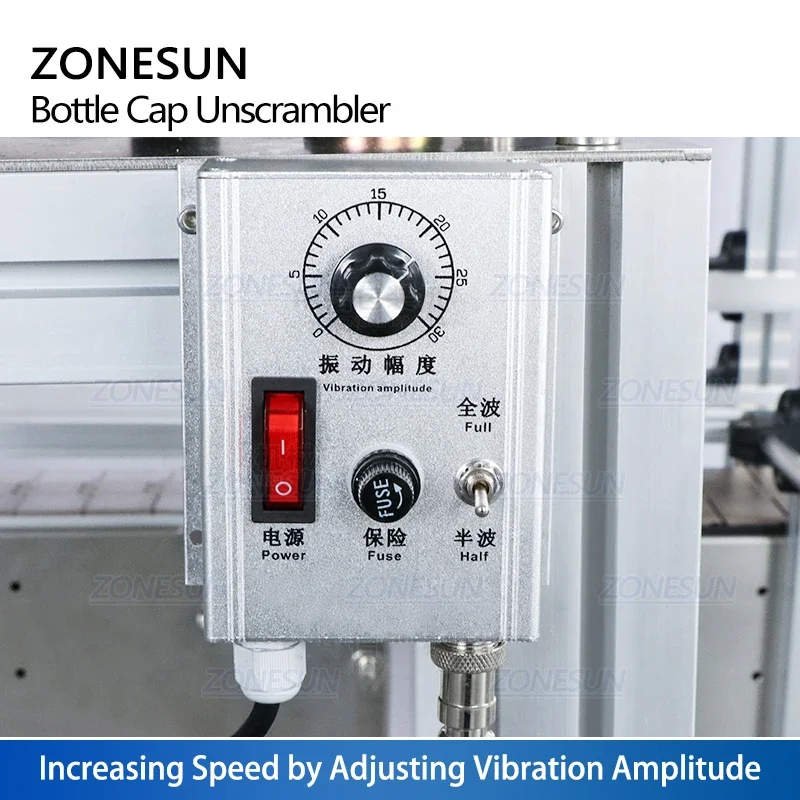 ZONESUN หมวกสั่นสะเทือนอัตโนมัติเครื่องให้อาหารปั๊ม Sprayer หมวกชาม Feeder ขวดชาม Sorter Unscrambler ZS-CVP1