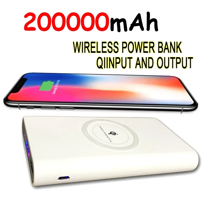 200000Power Bank mAh Dwukierunkowe, bezprzewodowe, szybkie ładowanie Powerbank Przenośna ładowarka Zewnętrzna bateria typu C do iPhone'a 14 13