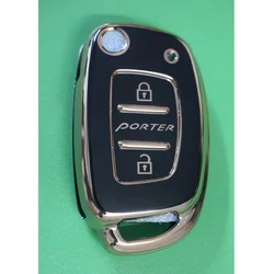 3 Button Flip Key Folding Key TPU Car Key Case Cover for Kia Hyundai Porter OKA-420T(HR-PE) Fob Shell Key Holder