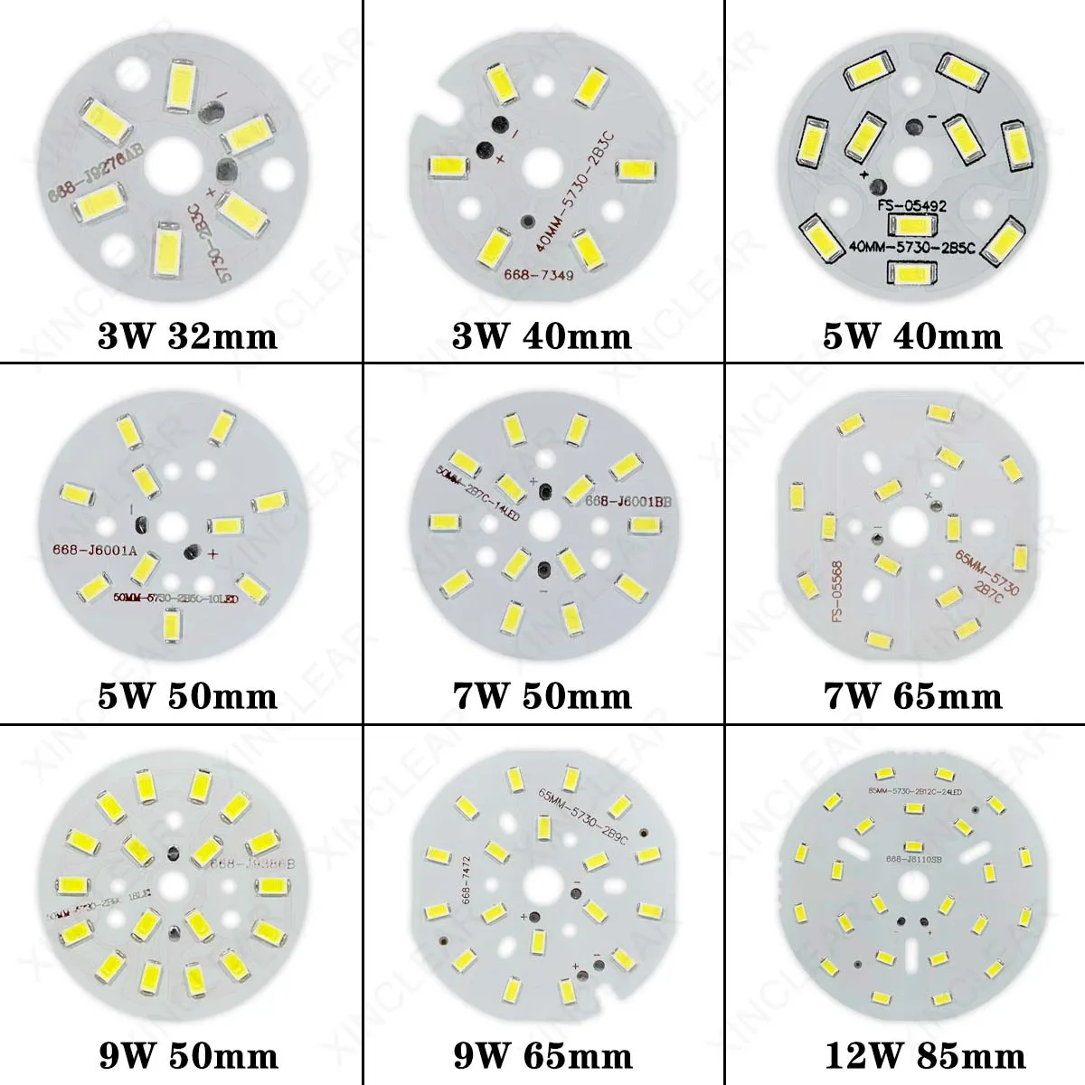 High Bright SMD5730 Light Board 3W 5W 7W 9W 12W 15W 18W 24W 30W 36W Lamp Panel PCB With LED For DIY LED Bulb Light Ceiling Lamp