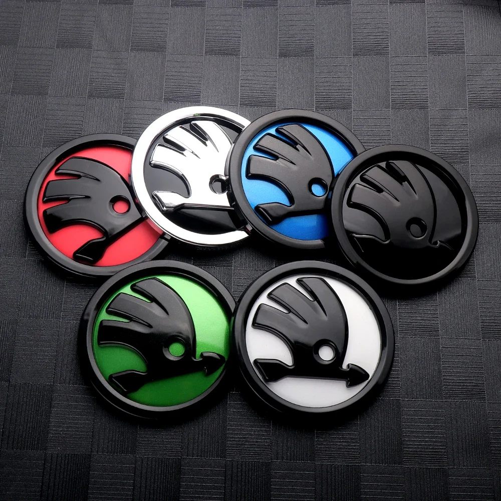 80/90/100mm Car Rear Trunk Badge Front Bonnet Trunk Badge Stickers for Skoda Kamiq Octavia RS Kodiaq GT Yeti Vision Karoq Vision