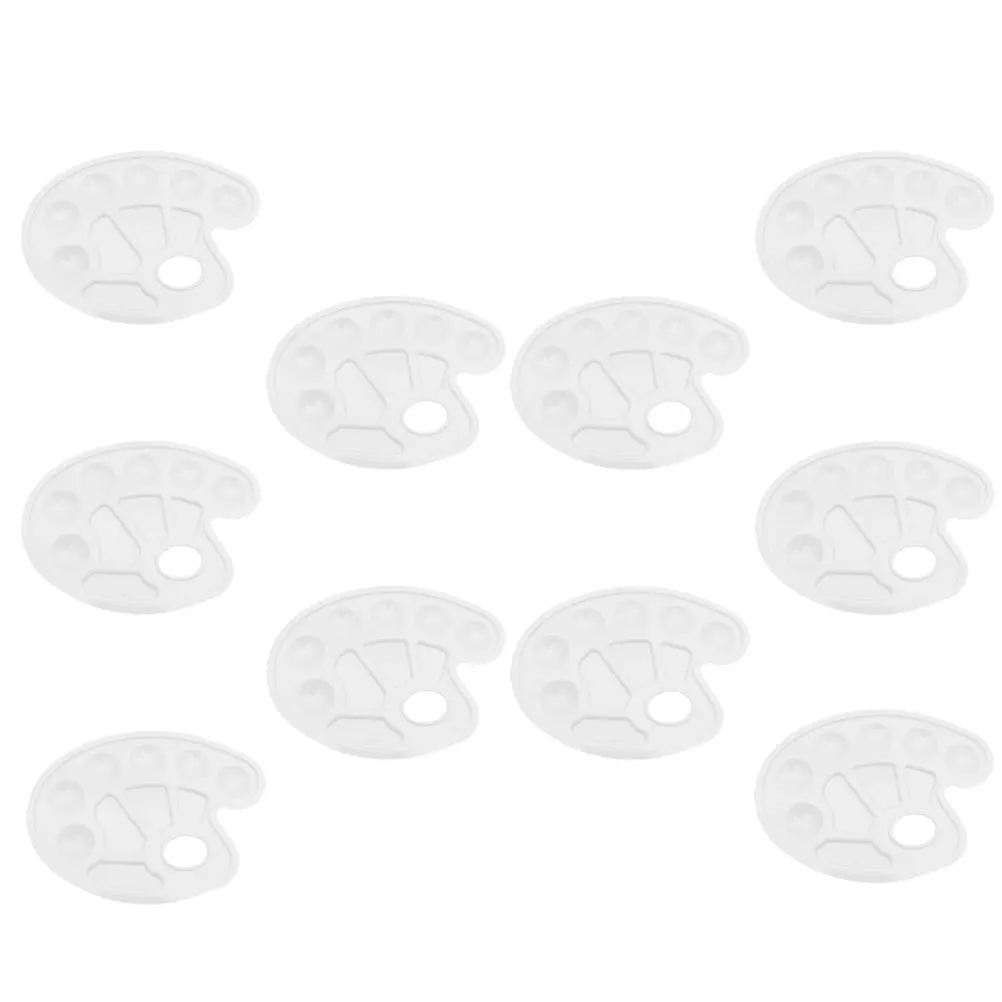 

10pcs 10-Grid Color Premium Plastic Art Painting Trays Durable Lightweight Easy Wash For Artists Watercolor