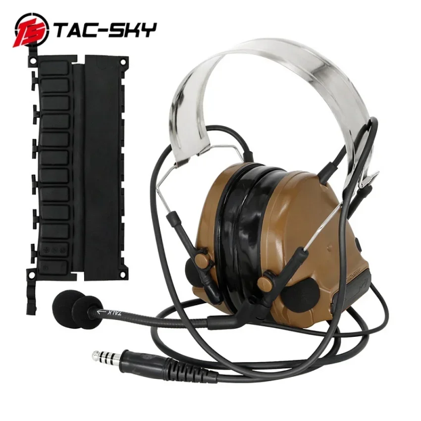 Imagem -03 - Tac-sky-headconjunto Airsoft Tático Proteção Auditiva Militar Fone de Ouvido Airsoft Captação de Cancelamento de Ruído Ptt U94 para Pelto ts