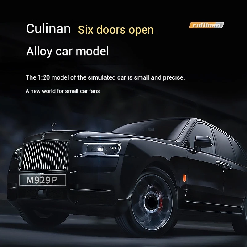 1: 20 Large Size Rolls Royce Cullinan Luxury Die-Casting Alloy Model Sound And Light Six Door Simulation Car Ornament Toy Gift