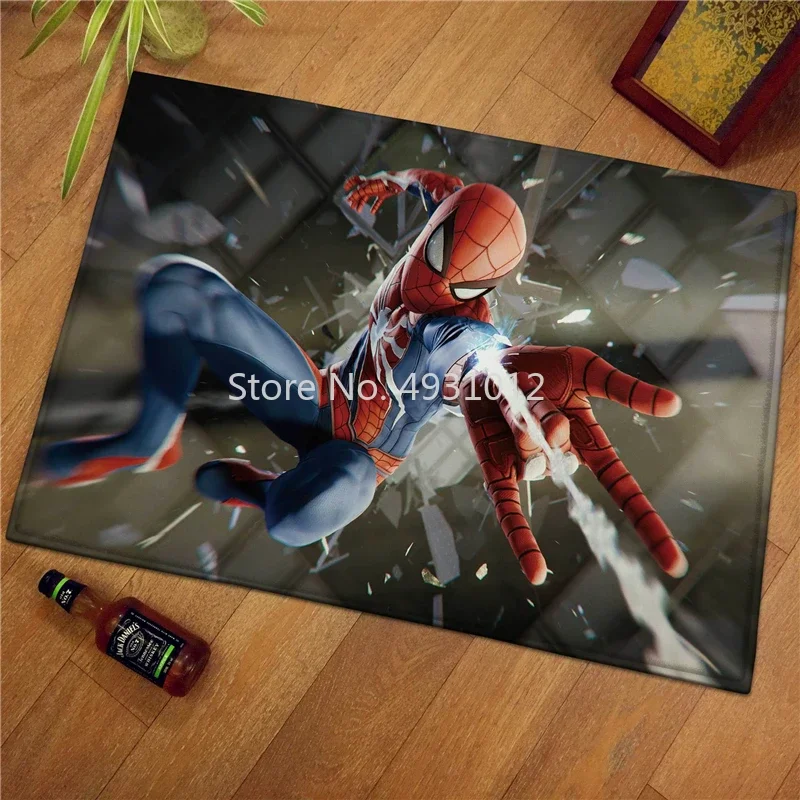 Disney Battle Hero Leap Spiderman Rug Blanket for Baby Kids Bedroom Living Room Carpet Non-slip Mat Home Floor Decoration