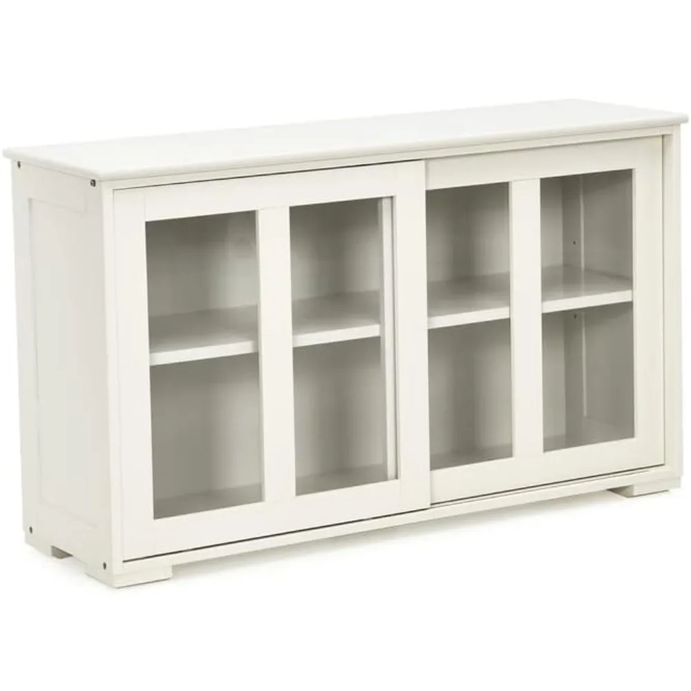 

42" Small Buffet Sideboards Cabinet with Sliding Glass Door Home Furniture