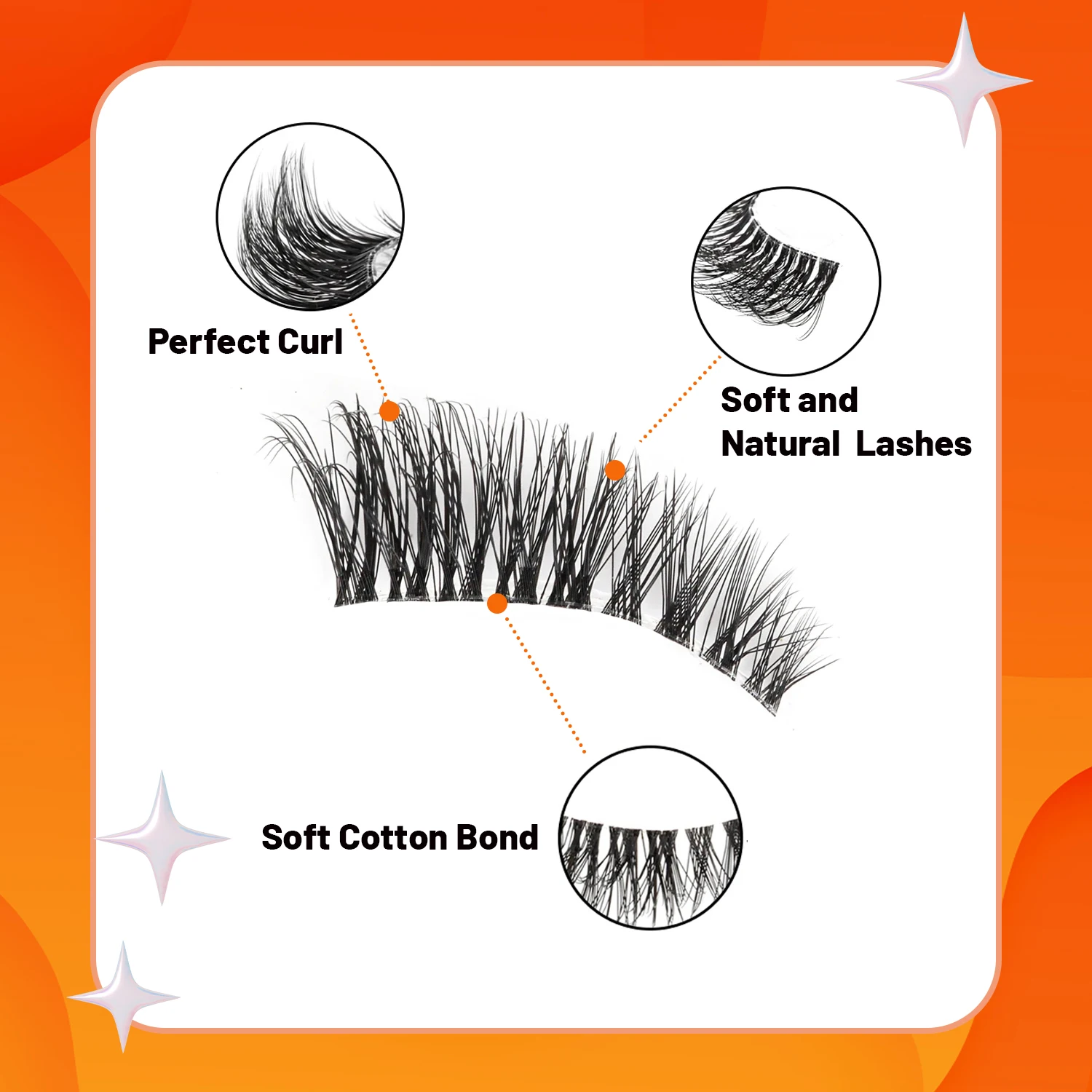 14 pares de cílios postiços olho de gato, fofos e de aparência natural, curvados C, meio cílios, com faixa transparente, adequados para iniciantes, reutilizáveis