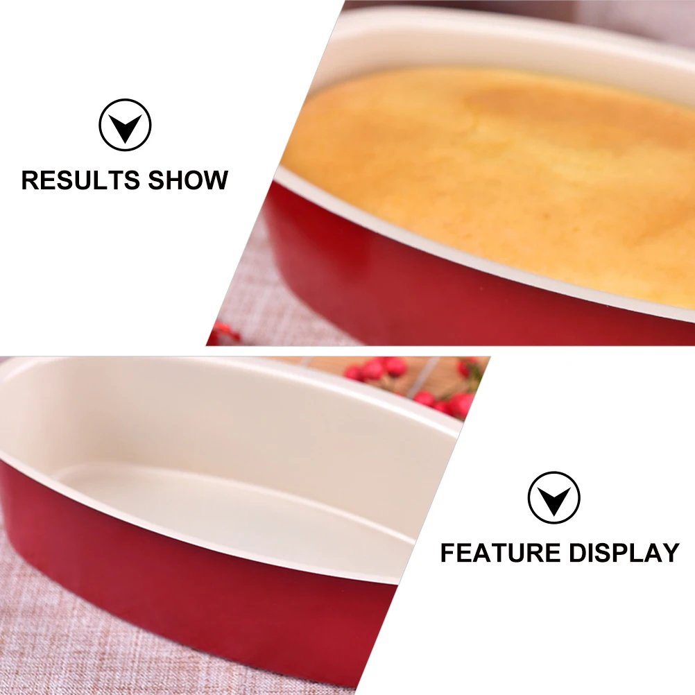 

1pc Ceramic Red Cake Pan Bread Mold Oval Baking Tray Cheese DIY Mould Heat Resistant Non-Stick Easy Clean Home