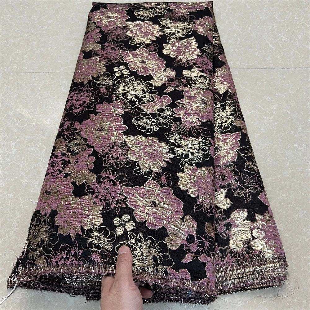 2024 New African French Floral Fabric Jacquard Lace  Brocade Lace Fabric Brocade Lace Fabric For For Wedding Party Sewing YXZ137