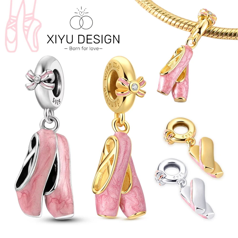

Elegant Dance Shoe Pendant 925 Sterling Silver Good Sisters Charms Pendant Fit For The Brand's DIY Bracelet Women Jewelry Gifts