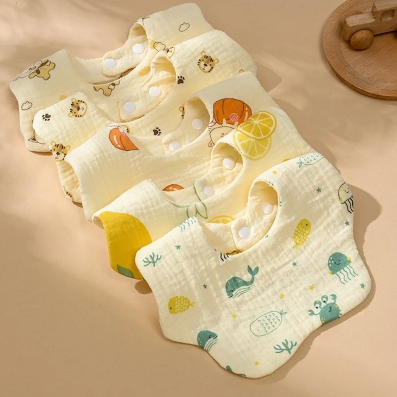 Cotton Gauze Print Baby Bibs New Absorbent Saliva Towel Newborn Burp Cloths Bandana Scarf for Boys Girls Feeding Drool Bib