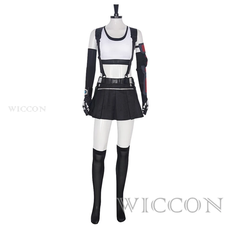 Final Fantasy VII Remake Tifa Cosplay Tifa Lockhart Costume Cosplay donne adulte ragazze parrucca scarpe costumi di carnevale di Halloween