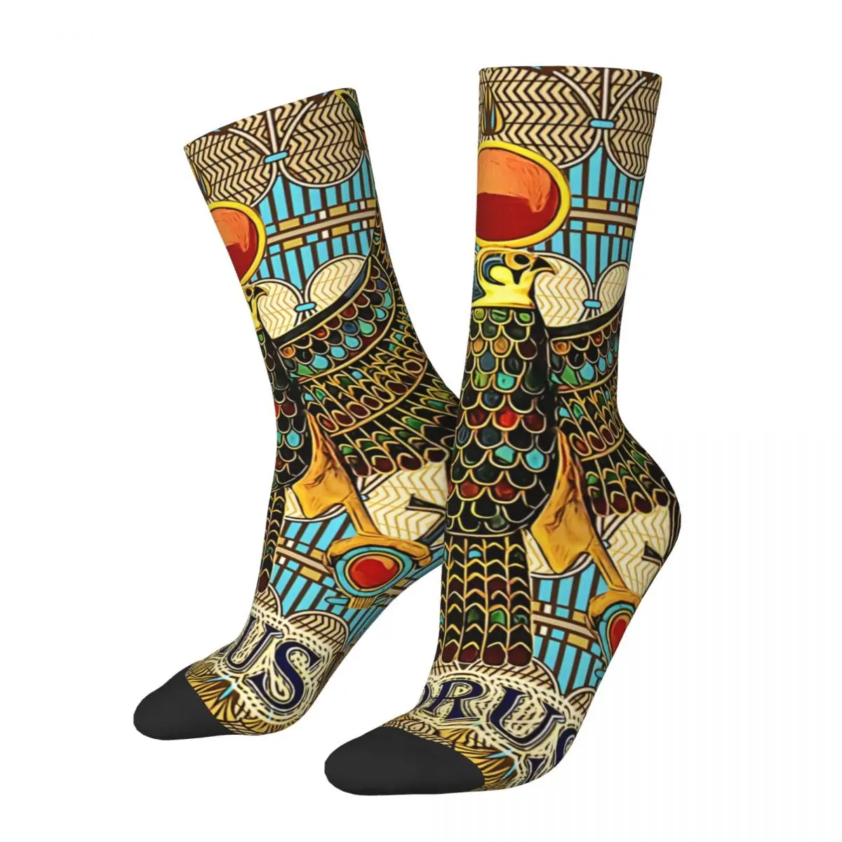 Hip Hop Retro Horus Crazy Men's Socks Unisex Ancient Egyptian Culture Street Style Pattern Printed Novelty Crew Sock Boys Gift