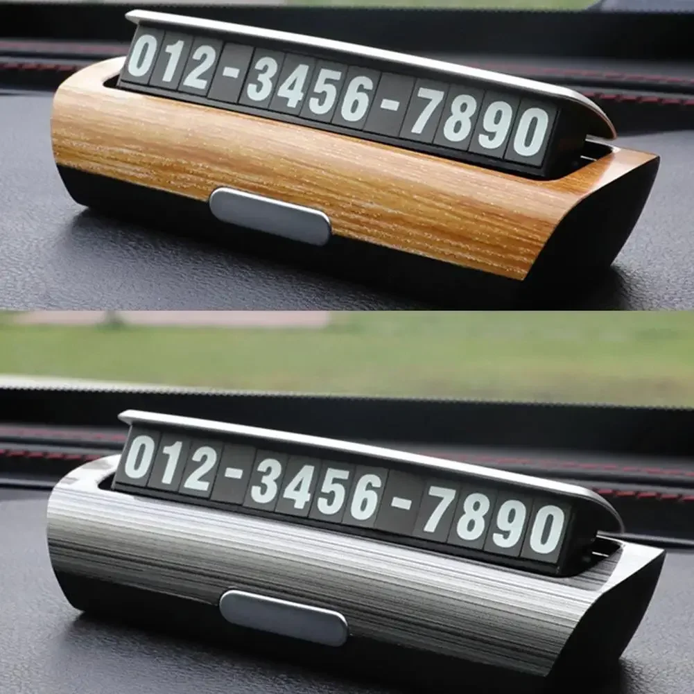 PC+ABS Temporary Car Parking Card New Magnetic Telephone Number Card Night Light Phone Number Card Hidden Number Plate Styling