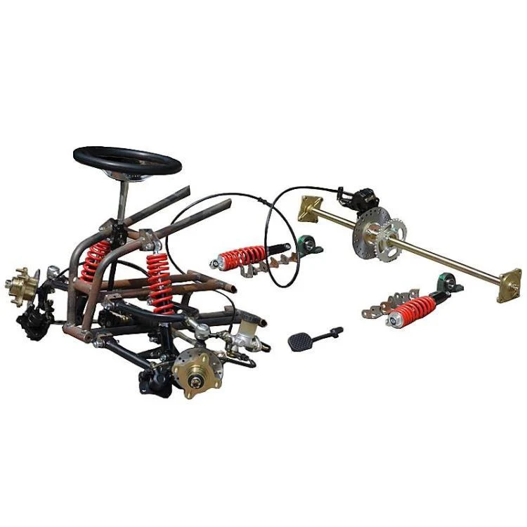 

Go Kart Karting ATV 110/10 Front Disc Brake Suspension Shock Absorbers Steering Knuckles Wheel Frame Swingarms With 1M Rear Axle