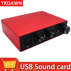 YKDAWN 2X2 Professional Grade USB Recording Sound Card Recording Electric Guitar Dubbing Live Audio