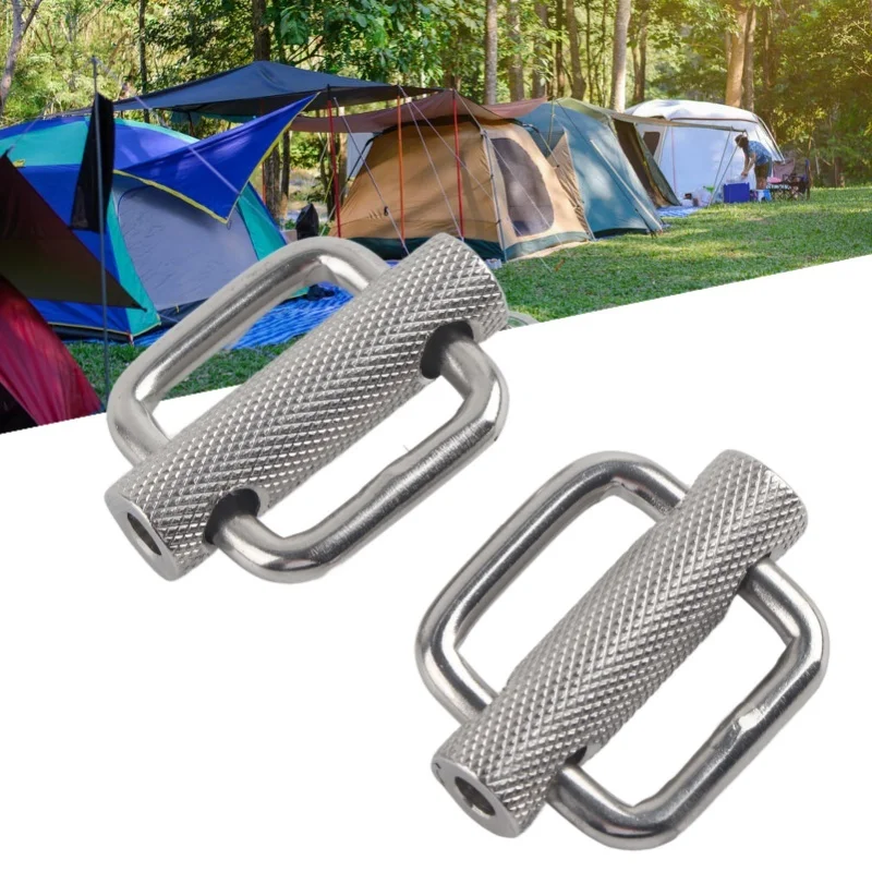 2Pcs Slide Buckle 316 Stainless Steel Rectangle Adjustable Knurled Roller Belt Buckles25mm