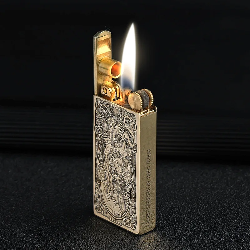 ZORRO Mechanical Automatic Lifting Lighter Limited Edition High Seal Pure Copper Kerosene Cigarette Lighter Creative Men\'s Gift