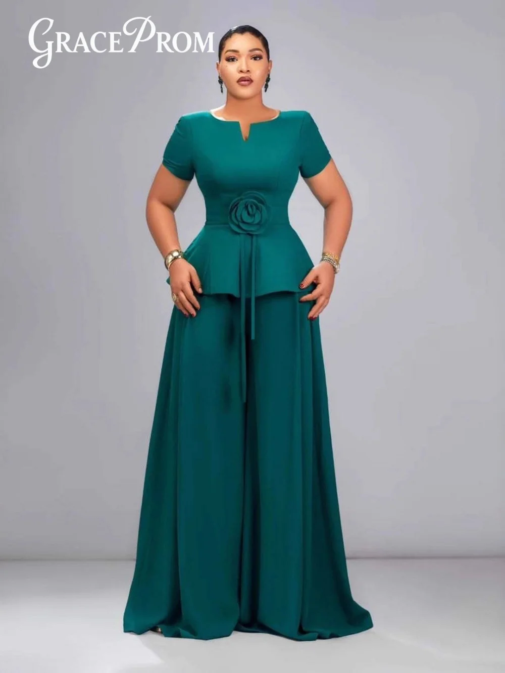 

Elegant African Women 2 Piece Women Sets New Arrival L 4XL Plus Size Matching Sets Big Size 3XL Two Pieces Sets Top And Pants