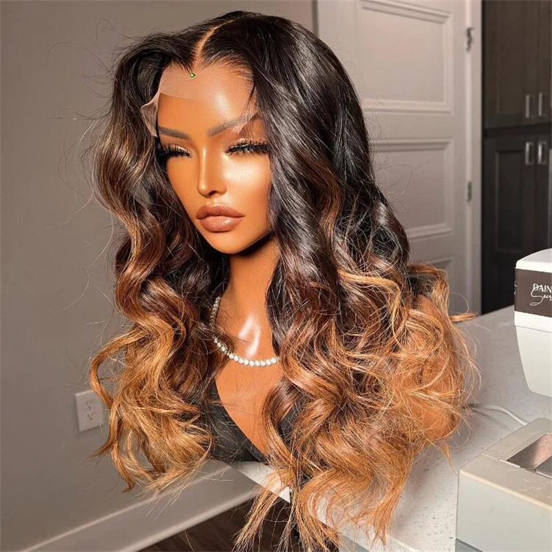 

26”Long Glueless Soft Ombre Blond Wave 23A Grade 13*4Lace Front Wig For Women With Baby Hair European Human Hair Jewish Wig