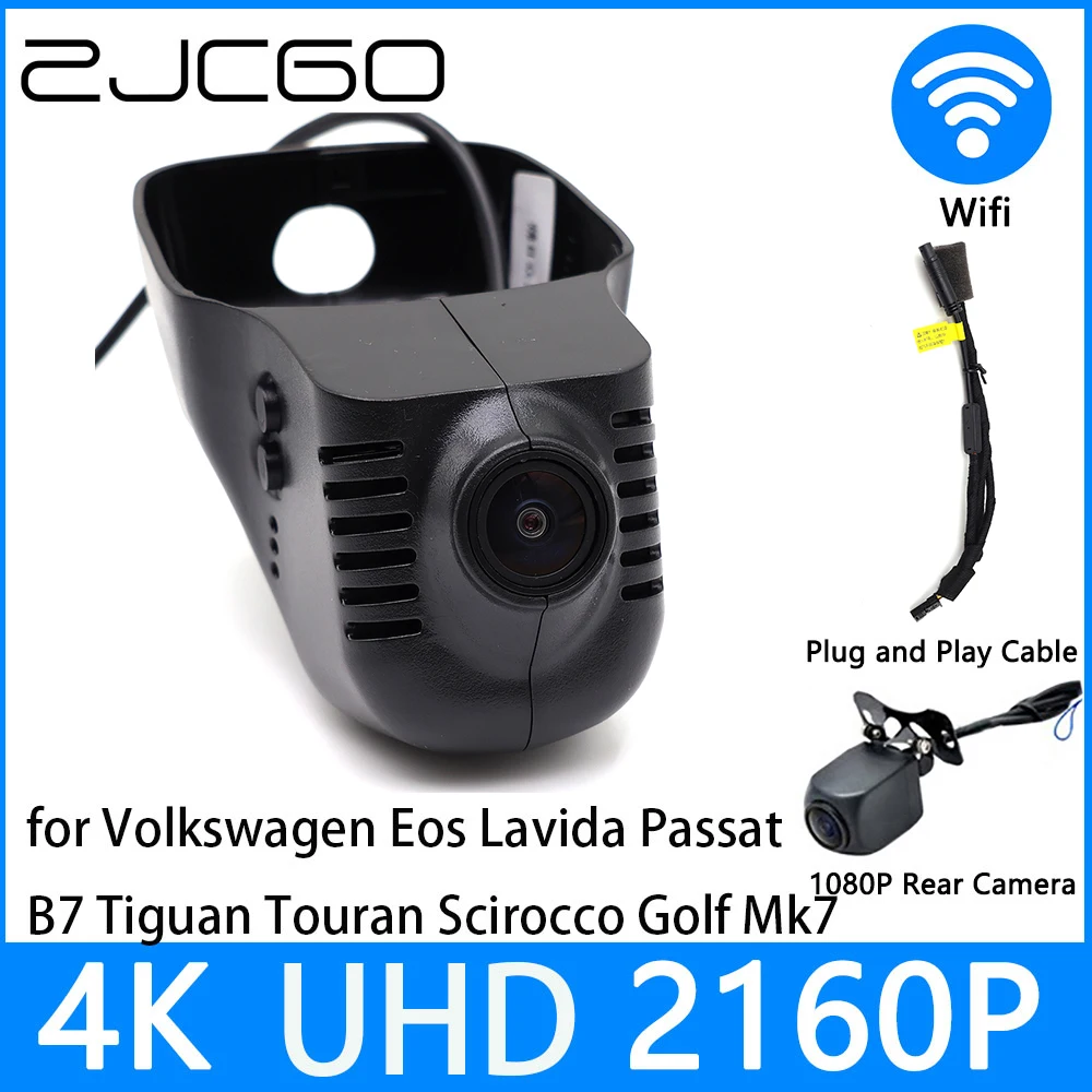 

ZJCGO Dash Cam 4K UHD 2160P Car Video Recorder DVR Night Vision for Volkswagen Eos Lavida Passat B7 Tiguan Touran Scirocco Golf