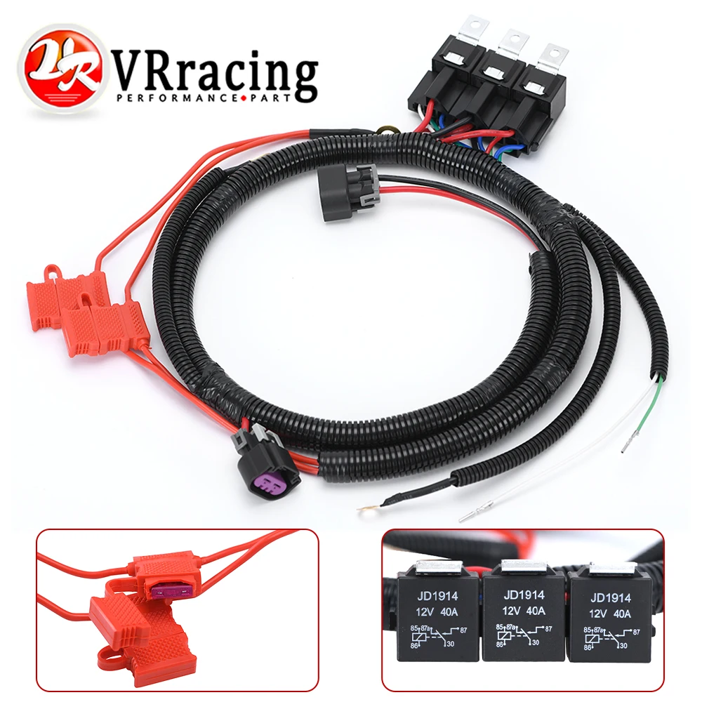 Electric ECU Control Dual Fan Upgrade Wiring Connector Harness For 99-07 GM Silverado Sierra Suburban Avalanche 7L5533A226T