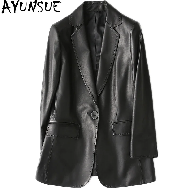 AYUN-Chaqueta de piel auténtica para mujer, abrigo informal de piel de oveja auténtica, ajustado, YY1089A, primavera 2020