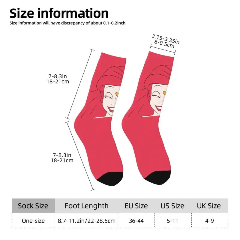 Custom Princess Ariel Mens Crew Socks Unisex Fun 3D Printed The Little Mermaid Dress Socks