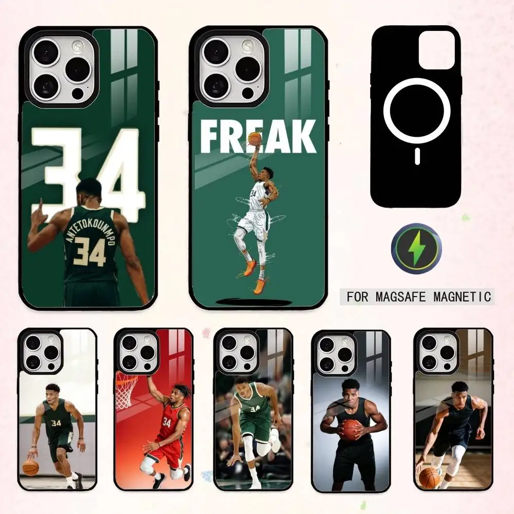 

B-Basketball G-Giannis A-Antetokounmpo Phone Case For iPhone17,16,15,14,13,12,11,Pro Max Magnetic For Magsafe Wireless Charging