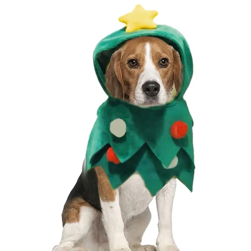 Dog Christmas Outfit Pet Cat Hoodies Dog Christmas Clothes Kitten Dress Up Skin-Friendly Winter Apparel For Small To Large Pets