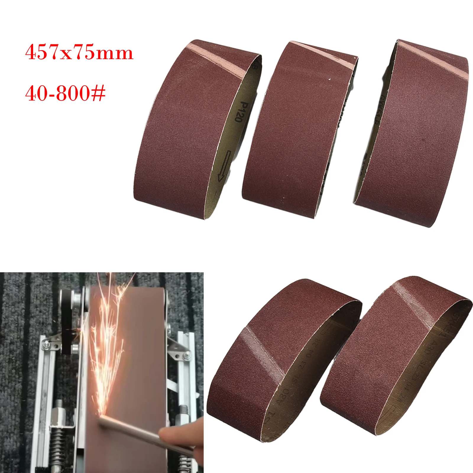 

5 шт. шлифовальные ленты 40 60 100 120 150 180 240 320 400 800 зернистость шлифовальная бумага из оксида алюминия полировальная наждачная бумага абразивный инструмент