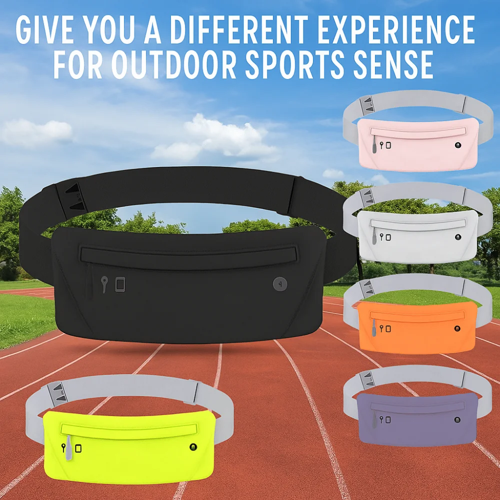 

Ultra-Thin Sport Mobile Waist Bag High Elastic Close Fitting Running Waist Bag Large Capacity Lightweight Sports Phone Bag
