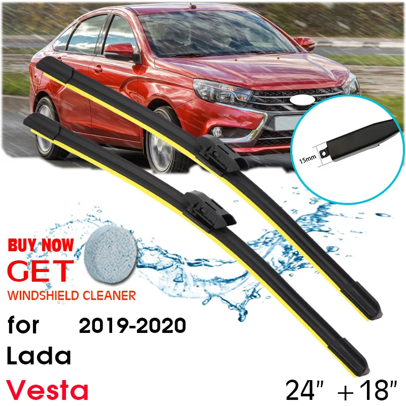 

Car Window Windshield Rubber Silicon Refill Wiper For Lada Vesta 2019-2020 LHD / RHD 24"+18" Car Accessories