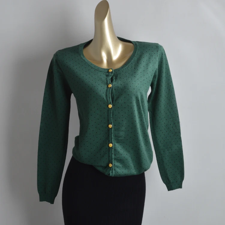 

Faionable round Ne Knitted ort Coat Women's Sve Long Metal Button Autumn New Arrival Color Commute Sle Outer...