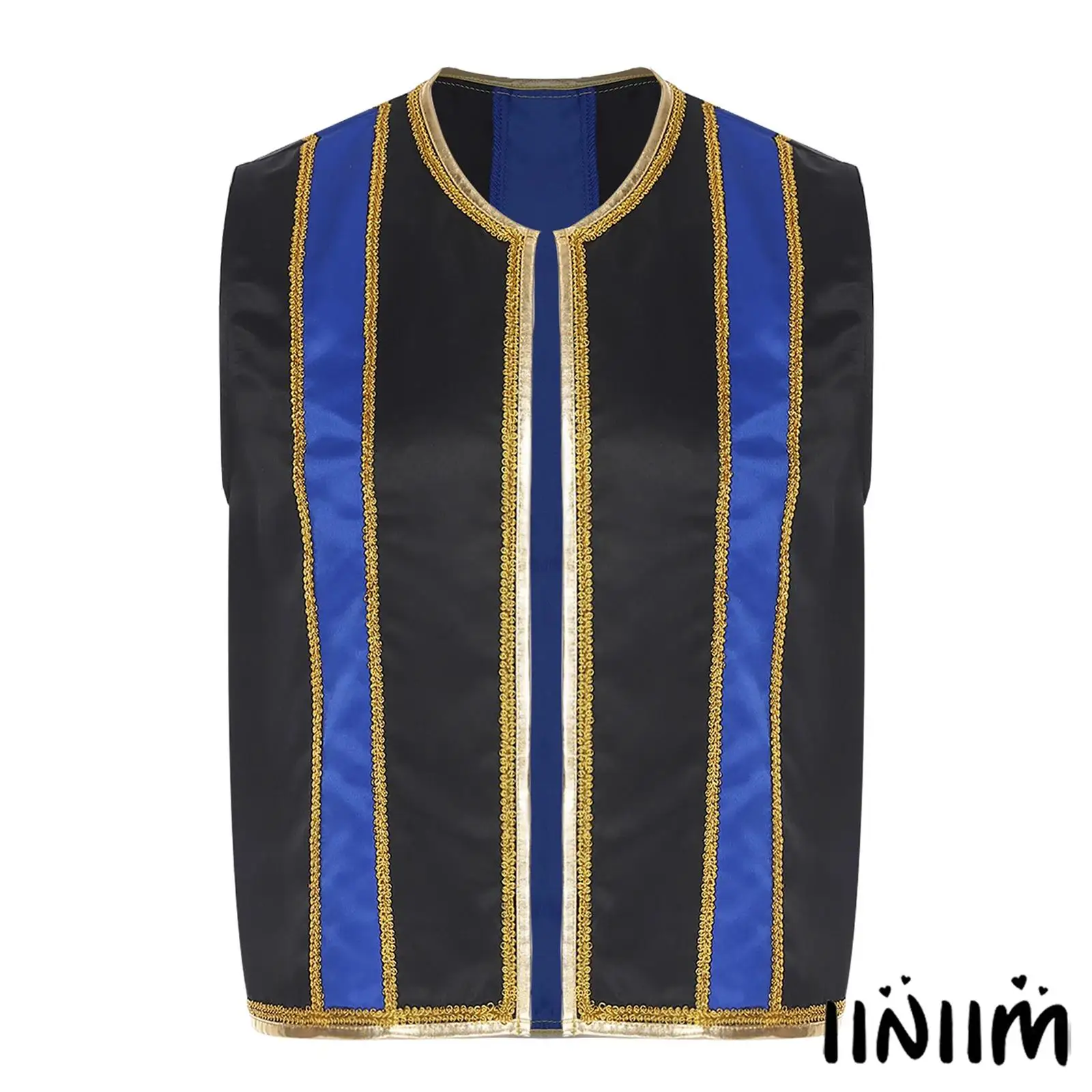 

Mens Western Cowboy Matador Cosplay Outfit Sleeveless Open Front Asymmetrical Hem Coats Tassel Faux Suede Vest for Holiday Wear