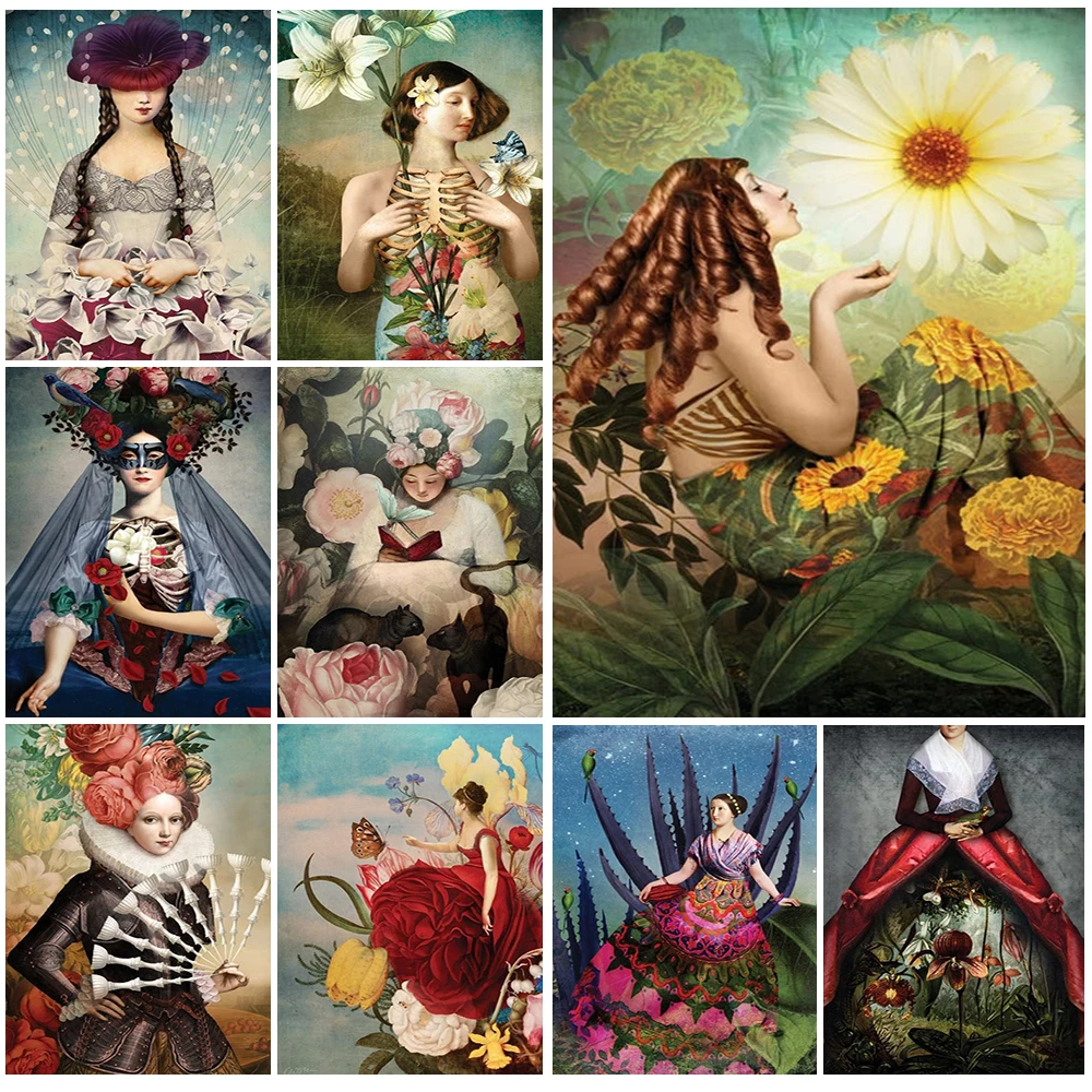 

Sunflower Girl Flower Elf Woman Posters Prints Wall Art Canvas Painting Home Decor Wall Pictures For Living Room Unframed
