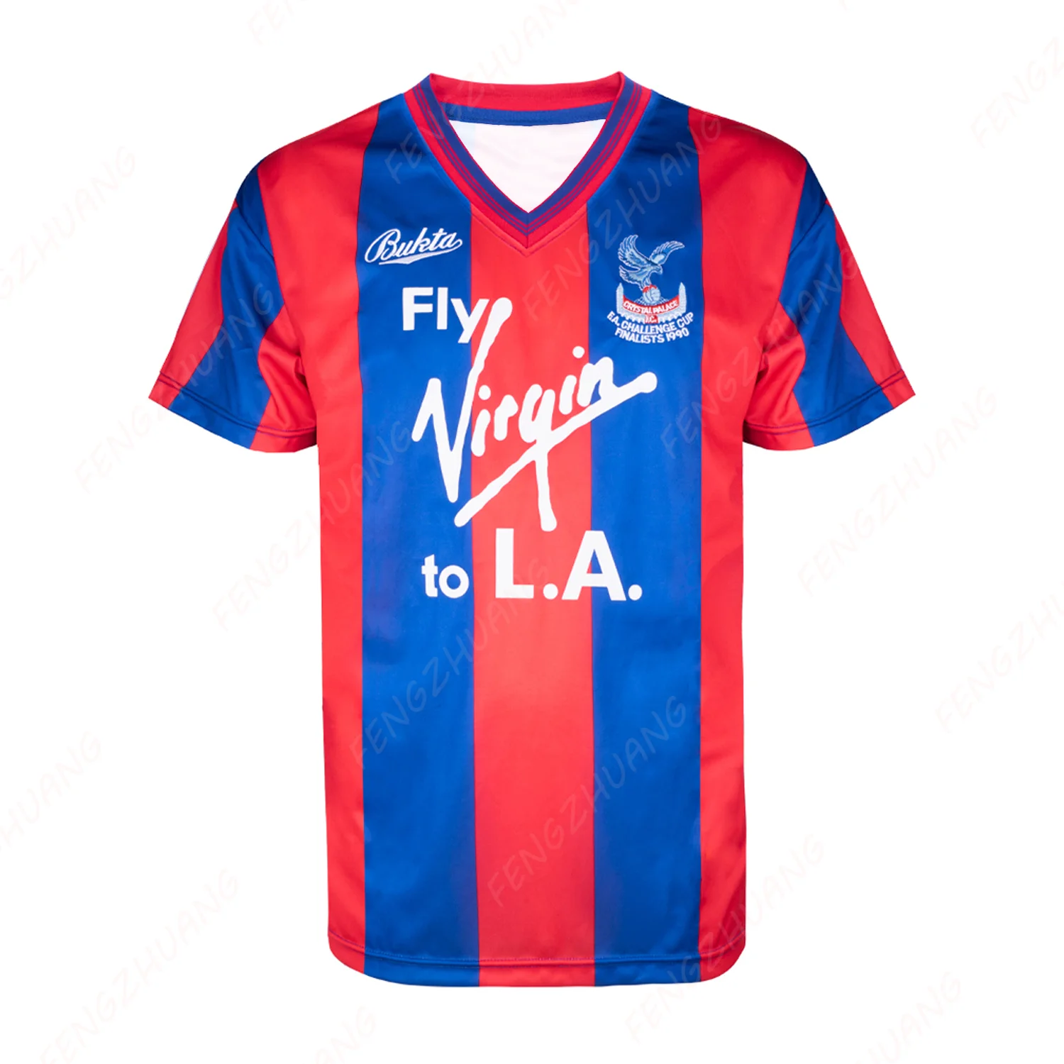 Crystal Palace 1990 FA Cup Final Bukta Retro Shirt Outdoor Quick Dry Soccer Jersey unisex Summer Classic Casual Loose T-Shirt