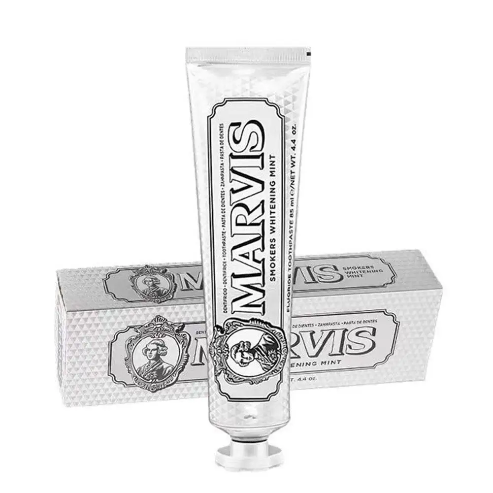 1Pcs 85ml Italy Original Marvis Whitening Mint Freshen Breath and Remove Smoke Stains Toothpaste