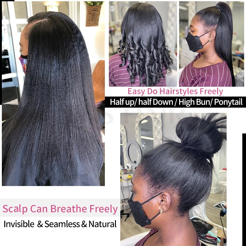 غريب مستقيم الشريط في ملحقات الشعر البشري الطبيعي بشرة ريمي الشريط في وصلات الشعر 12-26 بوصة 20 قطعة الشريط على الشعر #5