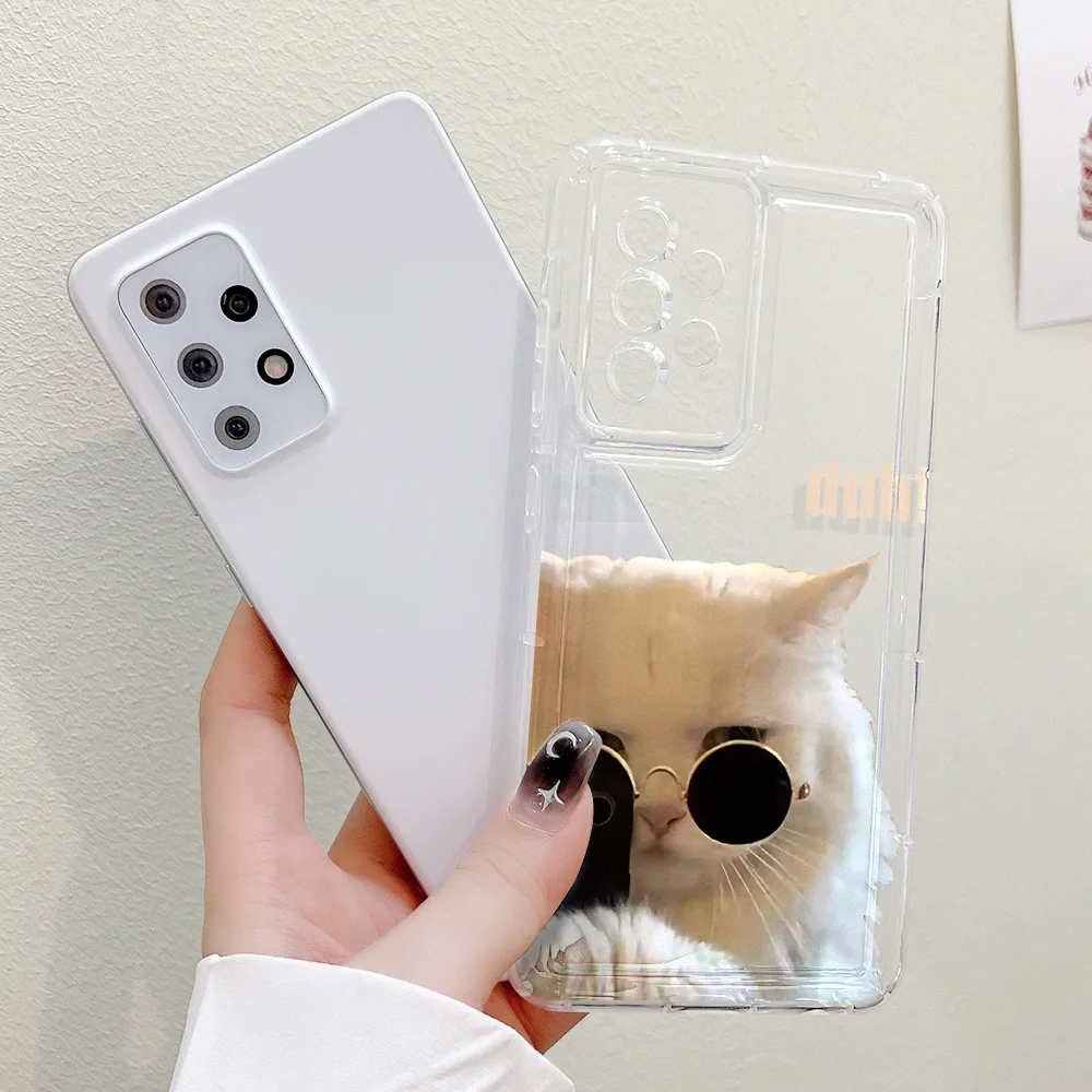 Dog Cat Case For Samsung S24 Ultra Funda S23 Plus 5G S21 S20 FE A55 A54 A53 A52S A35 A34 A33 A32 A15 A14 A13 S22 TPU Funny Cover