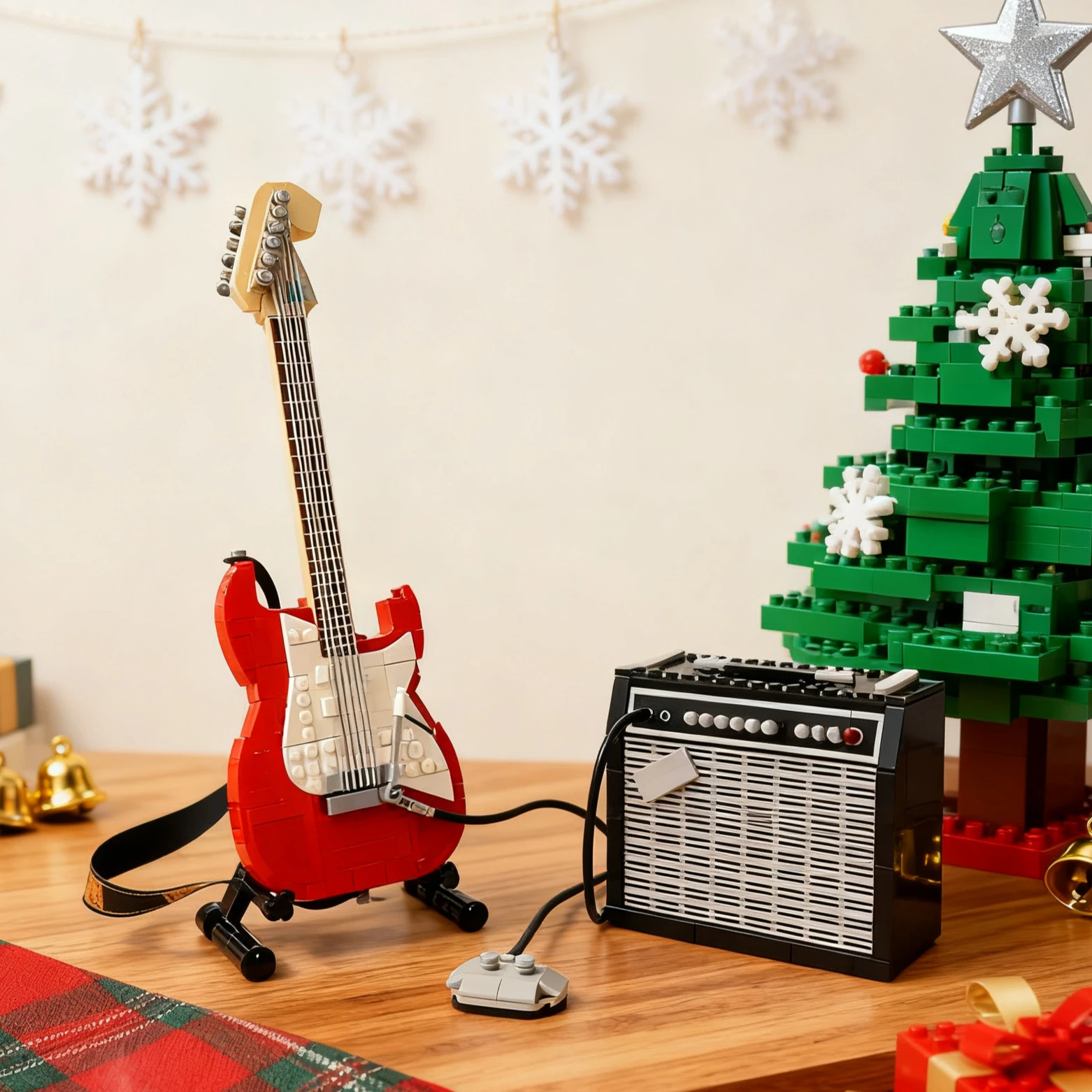 Ensembles de blocs de construction de guitare, instruments de musique éducatifs, compatibles avec les particules Legoed, adaptés aux cadeaux de noël 21329