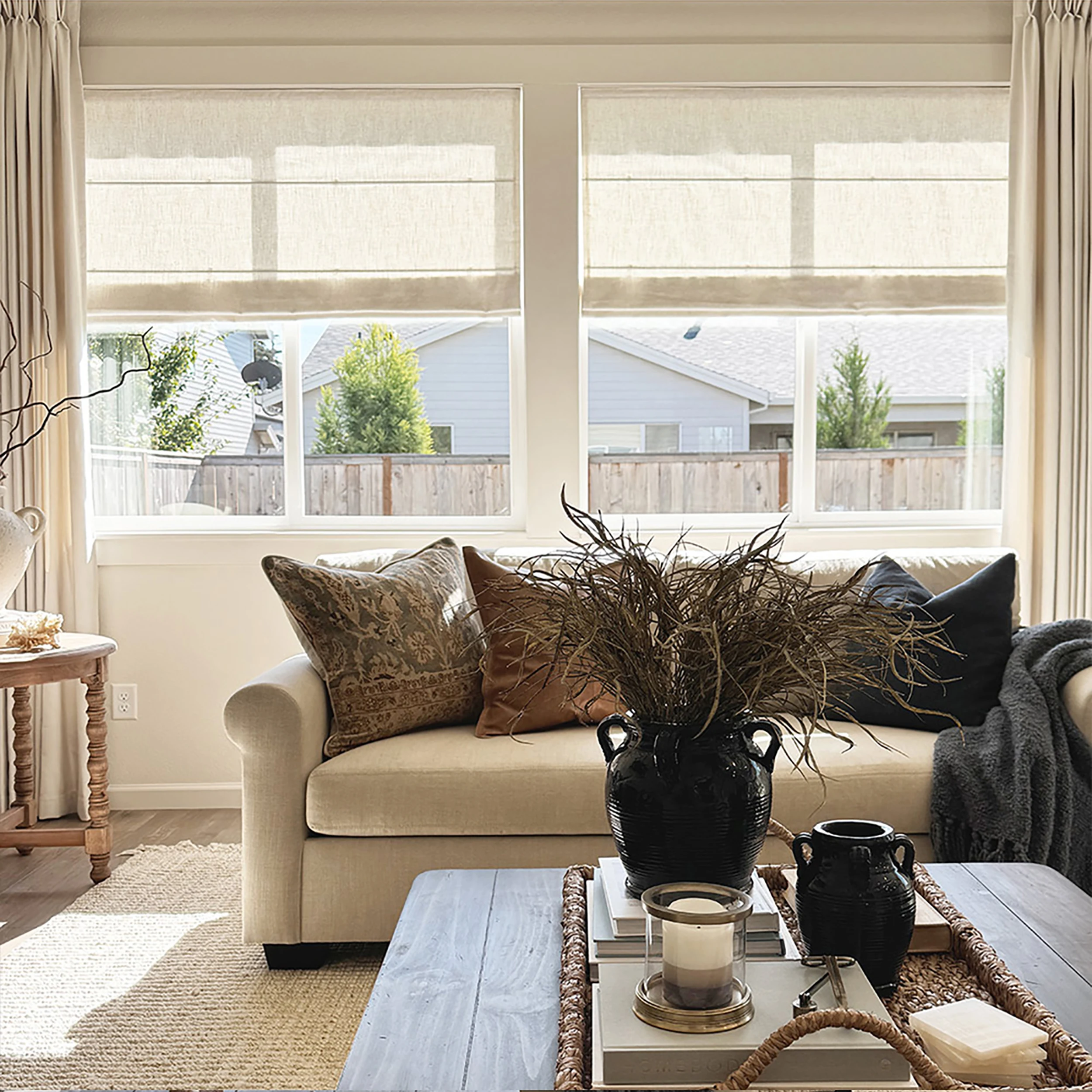 Custom-made Sunroad Linen-Styl - đánh giá và giá Linen Roller Blind