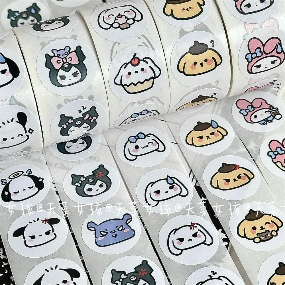 200Pcs Anime Hello Kitty Sanrio Stickers Kuromi Melody Cute Curly Sealing Cartoon DIY Graffiti Fashion Sticker for Kid Gift Toys