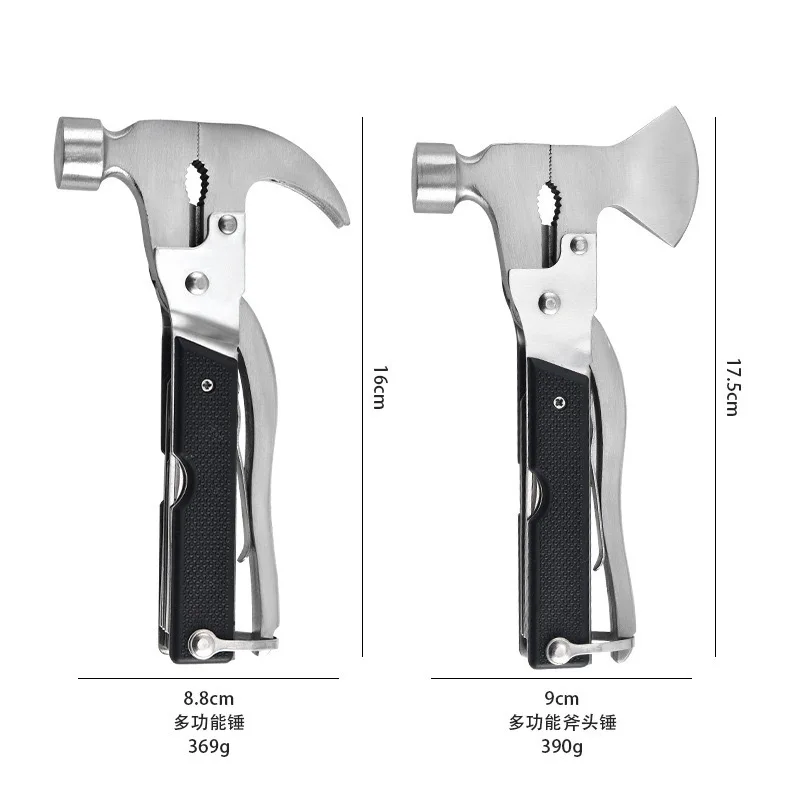 Strumento multifunzionale Martello per ascia Martello per artigli, Martello portatile da campeggio Martello per chiodi a terra pieghevole Strumento salvavita per auto