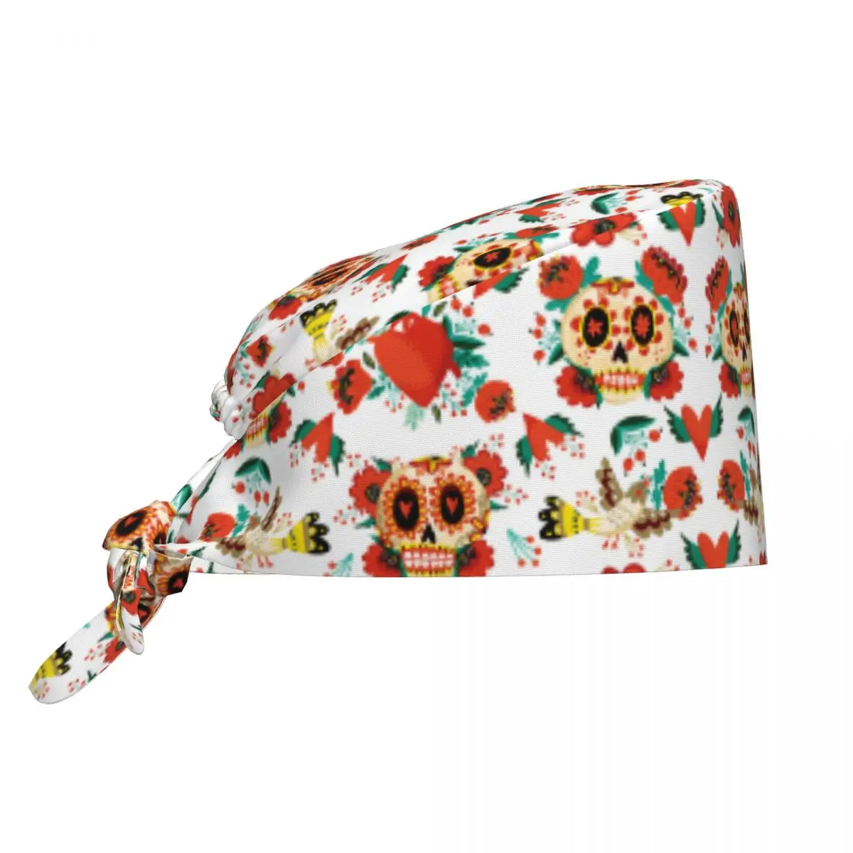 Gorro de Halloween con calavera de azúcar y rosa, gorro gótico para quirófano de enfermería, gorro quirúrgico Unisex para Spa, tienda de mascotas, veterinario, enfermera Dental, sombreros de trabajo